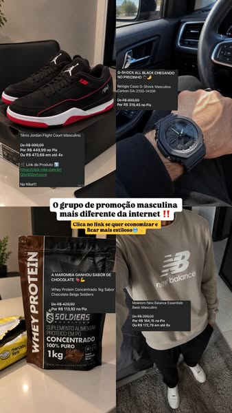 Print real do grupo Radar com ofertas de tênis, relógio, suplemento e roupa esportiva